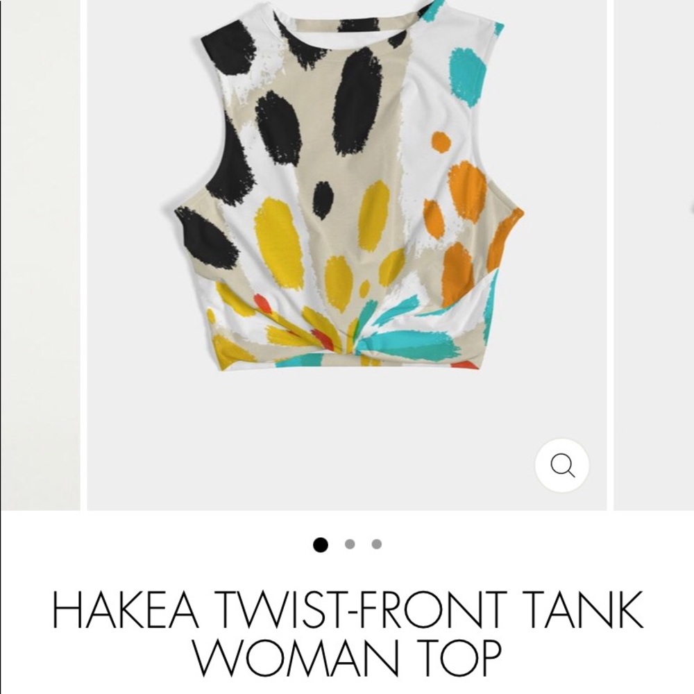 Souk + Sepia Colorful twist front crop top